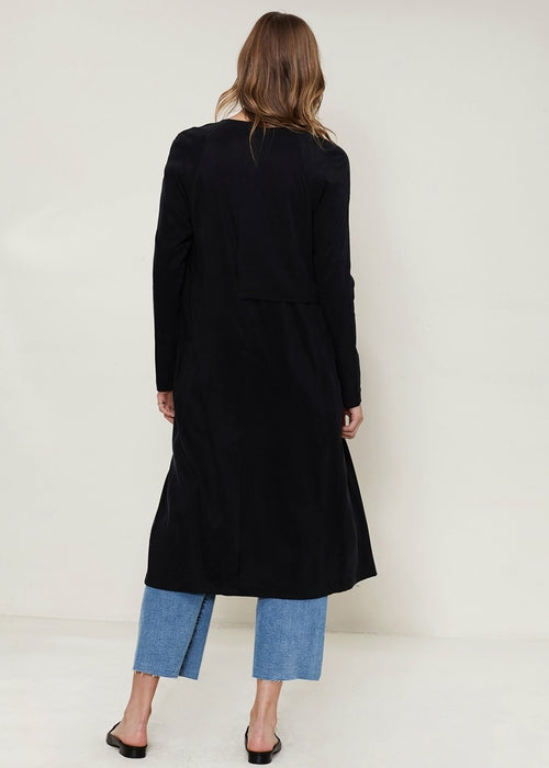 Wrap Trench Coat In Black