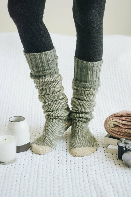 Ribbed Knit Lounge Socks