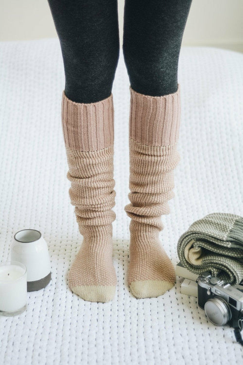 Ribbed Knit Lounge Socks