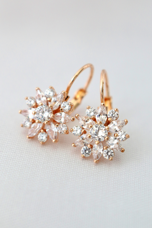 Flower Earrings 18 Karats Gold Plated