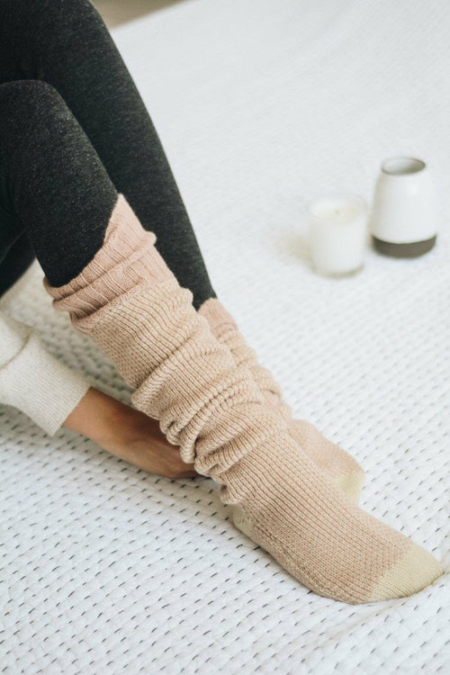 Ribbed Knit Lounge Socks