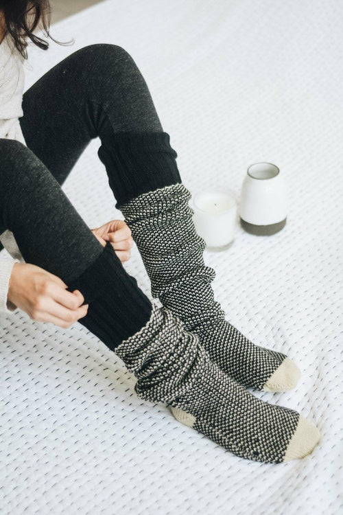 Ribbed Knit Lounge Socks