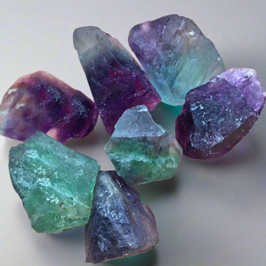 Striped Natural Fluorite Crystal (2 pcs)