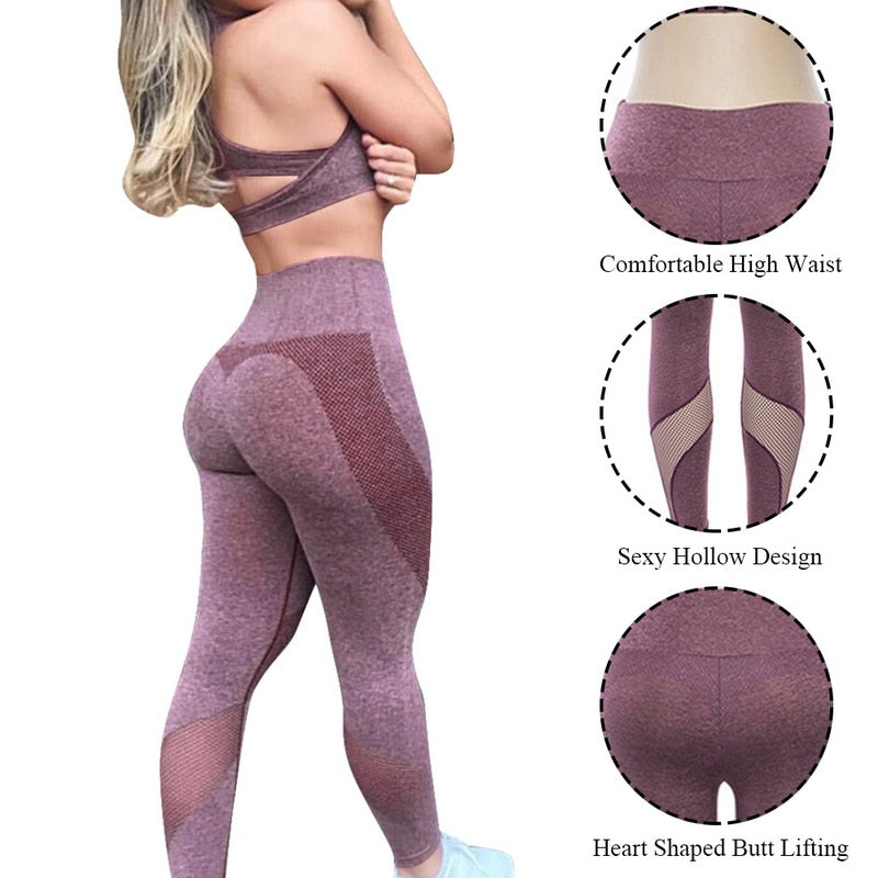 Seamless Yoga Set High Waist Legging Push Up Crop Top Sportswear